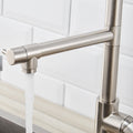 Commercial Kitchen Faucet Pull Down Sprayer Brushed Nickel,Single Handle Kitchen Sink Faucet Brushed Nickel Kitchen Contemporary Ceramic Brass