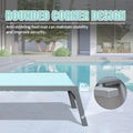 Patio Chaise Lounge Set Of 3, Aluminum Pool Lounge Chairs With Side Table, Outdoor Adjustable Recliner All Weather For Poolside, Beach, Yard, Balcony Lake Blue Lake Blue Aluminum