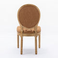 French Style Solid Wood Frame Antique Painting,Hand Pulled Buckle Decoration Pu Artificial Leather Dining Chair With Trim ,Wood Legs,Density Foam,Steel Spring Inner,Set Of 2,Orange,Sw1839Og Orange Dining Room American Design Dining Chairs Rubberwood Set