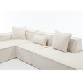 Modular Combination Living Room Sofa Set, Modern Minimalist Sofa, Free Installation Sofa, L Shaped, Italian Minimalist Tofu Block Sofa, Left Hand Facing,Terrycloth Fabricbeige Beige Polyester Primary Living Space Soft Modern Polyester 3 Seat