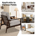 Home Accent Chair Mid Century Modern Chair Upholstered Lounge Arm Chair With Solid Wood Frame & Soft Cushion For Living Room, Bedroom, Belcony, Taupe Taupe Linen