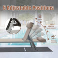 Patio Chaise Lounge Set Of 3, Aluminum Pool Lounge Chairs With Side Table, Outdoor Adjustable Recliner All Weather For Poolside, Beach, Yard, Balcony Khaki Khaki Aluminum