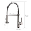 Commercial Kitchen Faucet With Pull Down Sprayer, Single Handle Single Lever Kitchen Sink Faucet Brushed Nickel Kitchen Contemporary Ceramic Brass