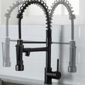 Commercial Black Kitchen Faucet With Pull Down Sprayer, Single Handle Single Lever Kitchen Sink Faucet Black Kitchen Contemporary Ceramic Brass