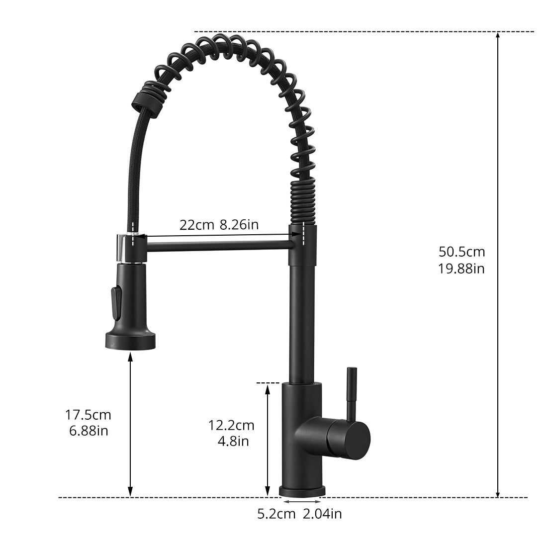 Commercial Black Kitchen Faucet With Pull Out Sprayer, Single Handle Single Lever Kitchen Sink Faucet Black Kitchen Contemporary Ceramic Stainless Steel