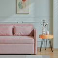 Chenille Fabric Pull Out Sofa Bed,Sleeper Seat Couch With Adjustable Armrests Pink Pink Fabric 2 Seat