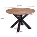 47 Inch, Round Dining Table Set For 2 4 People, Walnut Wood Effect, Suitable For Dining, Living And Banquet Walnut Brown Modern Round Kitchen & Dining Tables Mdf Steel