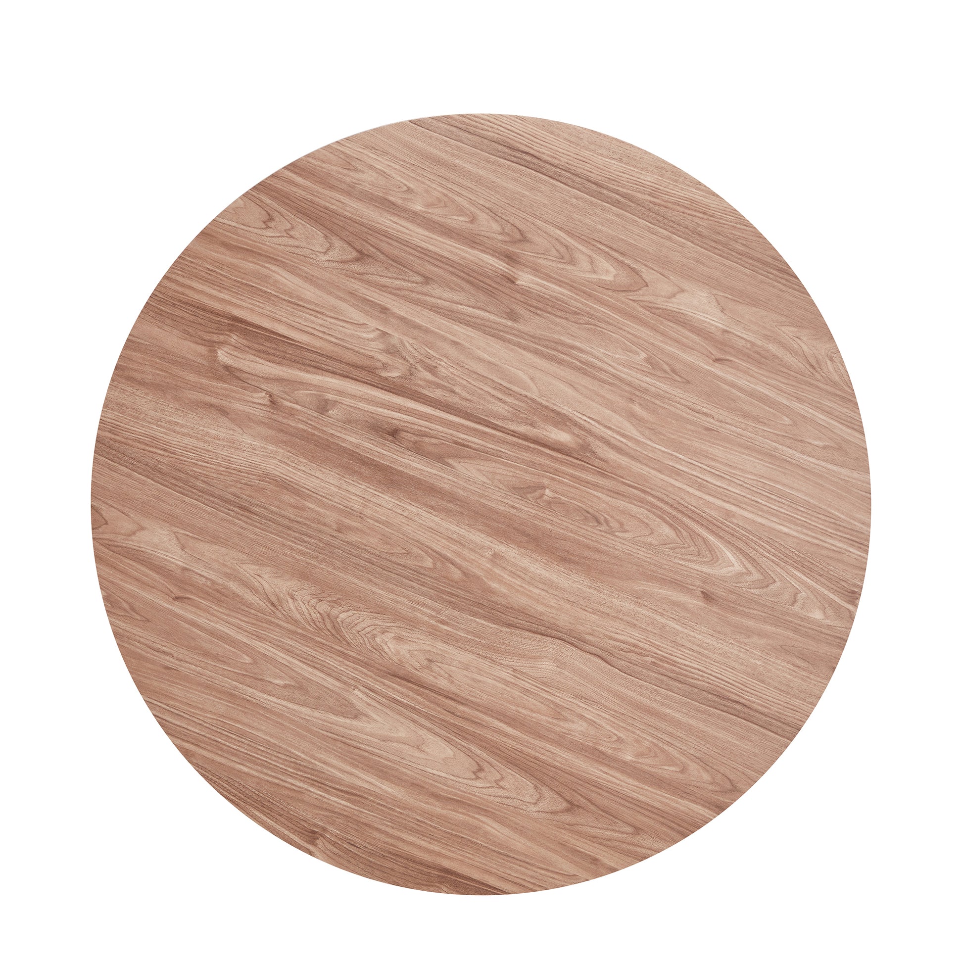 47 Inch, Round Dining Table Set For 2 4 People, Walnut Wood Effect, Suitable For Dining, Living And Banquet Walnut Brown Modern Round Kitchen & Dining Tables Mdf Steel