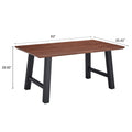 63 Inch Rectangle Dining Table Set For 4 6 People, Walnut Wood Effect, Suitable For Kitchens, Restaurants, And Living Rooms, 63
