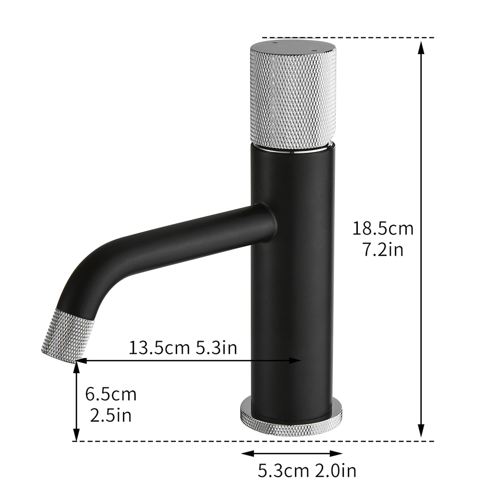 Modern Black And Brushed Nickel Faucet Brass Bathroom Basin Faucet Design Deck Mounted Water Mixer Tap Bathroom Joystick Geometric One Black Silver Side Sprayer Deck Mounted Cartridge Valve Single Hole Faucets Matte Black Contemporary 1 Hole Faucets