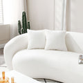 102'' 5 Seater Boucle Sofa Modern Sectional Half Moon Leisure Couch Curved Sofa Teddy Fleece Velet White White Boucle 5 Seat