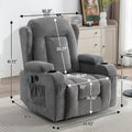 Power Lift Recliner Chair Recliners For Elderly With Heat And Massage Recliner Chair For Living Room With Infinite Position And Side Pocket,Usb Charge Port Grey Grey Power Push Button Soft Heavy Duty Cotton Wood Metal