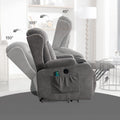 Power Lift Recliner Chair Recliners For Elderly With Heat And Massage Recliner Chair For Living Room With Infinite Position And Side Pocket,Usb Charge Port Grey Grey Power Push Button Soft Heavy Duty Cotton Wood Metal