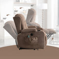 Power Lift Recliner Chair Recliners For Elderly With Heat And Massage Recliner Chair For Living Room With Infinite Position And Side Pocket,Usb Charge Port Brown Brown Power Push Button Soft Heavy Duty Cotton Wood Metal