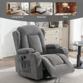 Power Lift Recliner Chair Recliners For Elderly With Heat And Massage Recliner Chair For Living Room With Infinite Position And Side Pocket,Usb Charge Port Grey Grey Power Push Button Soft Heavy Duty Cotton Wood Metal