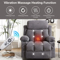 Power Lift Recliner Chair With Heat And Massage Electric Fabric Recliner Chair For Elderly With Side Pocket, Usb Charge Port, Remote Control For Living Room Grey A B Grey Linen Metal Soft Heavy Duty Cotton Linen