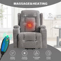 Power Lift Recliner Chair Recliners For Elderly With Heat And Massage Recliner Chair For Living Room With Infinite Position And Side Pocket,Usb Charge Port Grey Grey Power Push Button Soft Heavy Duty Cotton Wood Metal