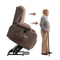 Power Lift Recliner Chair Recliners For Elderly With Heat And Massage Recliner Chair For Living Room With Infinite Position And Side Pocket,Usb Charge Port Brown Brown Power Push Button Soft Heavy Duty Cotton Wood Metal