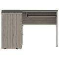 Raleigh L Shaped Desk, Two Drawers, One Shelf, Cpu Storage Light Gray Gray Computer Desk Office American Design Freestanding Pine Drawers Rectangular Pine Engineered Wood