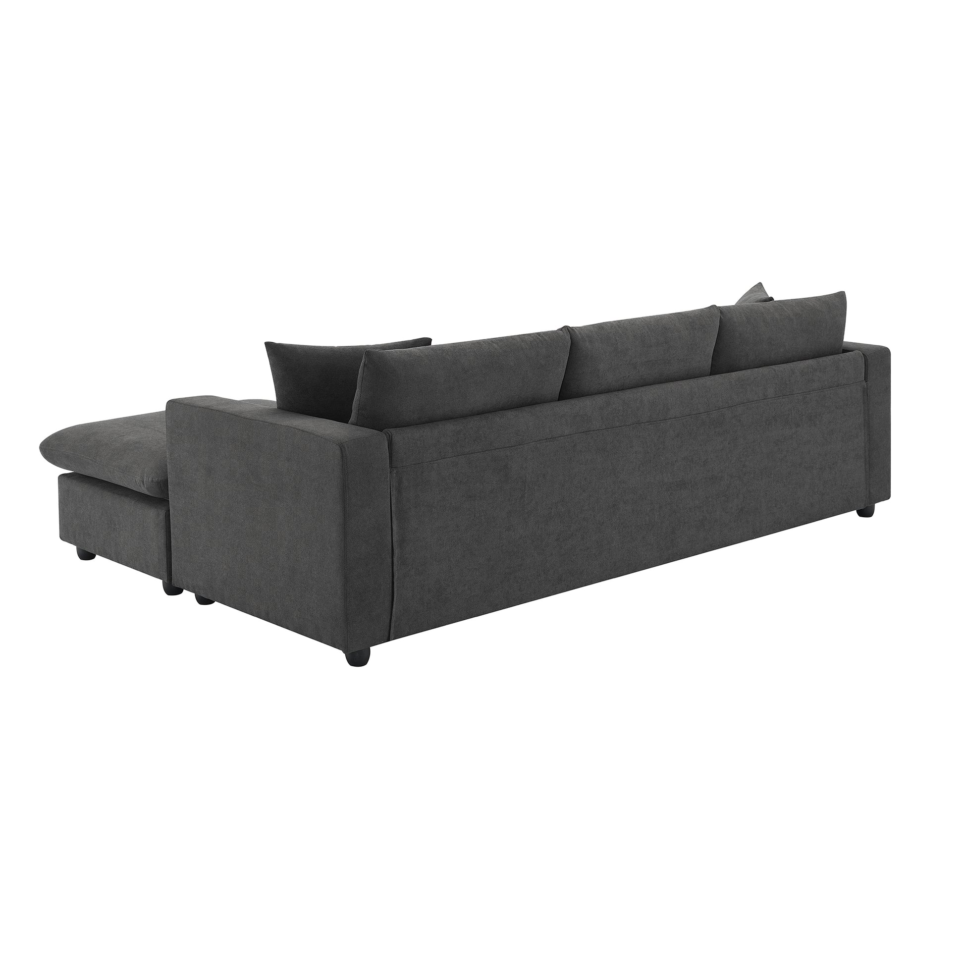 100.4*64.6" Modern Sectional Sofa,L Shaped Couch Set With 2 Free Pillows,4 Seat Polyester Fabric Couch Set With Convertible Ottoman For Living Room, Apartment, Office,4 Colors Dawn Grey Polyester 3