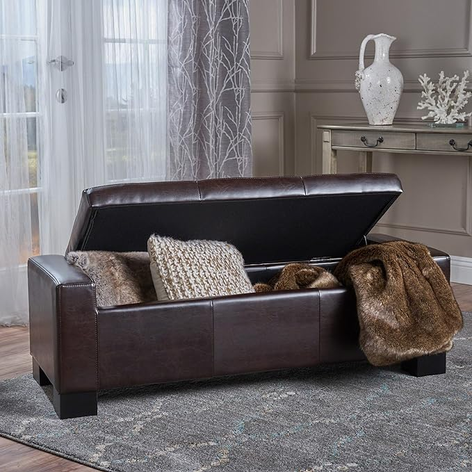 Guernsey Ottoman Brown Pu