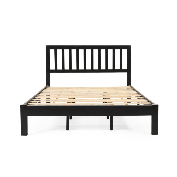 Queen Bed Queen Black Acacia Wood