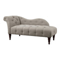 1Pc Modern Traditional Chaise Button Tufted Detail Brown Upholstery Style Comfort Living Room Furniture Espresso Finish Legs Brown Primary Living Space Modern,Traditional Solid Wood