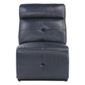 6 Piece Modular Reclining Sectional With Right Chaise Navy Blue Premium Faux Leather Tufted Details Solid Wood Modern Living Room Furniture Plush Pillow Back Seating Navy Faux Leather Wood Primary Living Space Pillow Back Modern Solid Wood