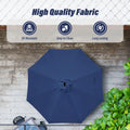 10' Patio Umbrella Outdoor Table Market Yard Umbrella With Push Button Tilt Crank Dark Blue Stainless Steel