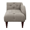1Pc Modern Traditional Chaise Button Tufted Detail Brown Upholstery Style Comfort Living Room Furniture Espresso Finish Legs Brown Primary Living Space Modern,Traditional Solid Wood
