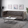 3 Seater Sofa Brown Faux Leather 3 Seat