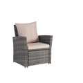 4 Pieces Outdoor Patio Furniture Sets Garden Rattan Chair Wicker Set, Poolside Lawn Chairs With Tempered Glass Coffee Table Porch Furniture, Gray Rattan Sand Color Cushion Yes Complete Patio Set Dark Gray Water Resistant Frame Water Resistant Cushion