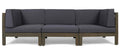 Brava X Back 3 Seater Outdoor Sectional Sofa Set, Dark Gray Dark Grey Acacia Wood