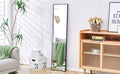 4Rd Generation Black Solid Wood Frame Full Length Mirror, Dressing Mirror, Bedroom Porch, Decorative Mirror, Clothing Store, Floor To Ceiling Mirror, Wall Mounted. 58 Inches * 15 Inches W1151124246 Transparent Glass
