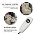 Lift Recliner Chair, Electric Power Lift Recliner Chair For Elderly, Beige Beige Faux Leather Power Remote Wood Primary Living Space Soft American Traditional Metal & Wood