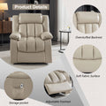 Lift Recliner Chair, Electric Power Lift Recliner Chair For Elderly, Beige Beige Faux Leather Power Remote Wood Primary Living Space Soft American Traditional Metal & Wood