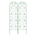 4 Pack Green Metal Garden Trellis For Climbing Plants Outdoor Rustproof Plant Support Rose Garden Fence Netting 86.7''H, T0052G 4 Green Iron