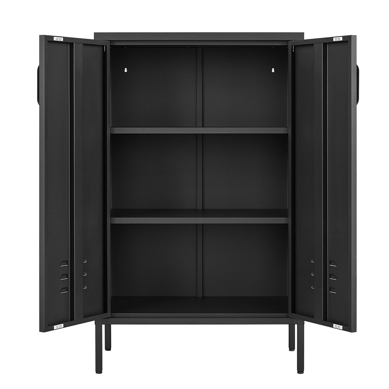 Suitable For Steel Storage Cabinets In Living Rooms, Kitchens, And Bedrooms, 2 Door Miscellaneous Storage Cabinet, Garage Tool Storage Cabinet, And Office File Cabinet 2 Movable Partitions 3 4 Shelves Black Bedroom Metal