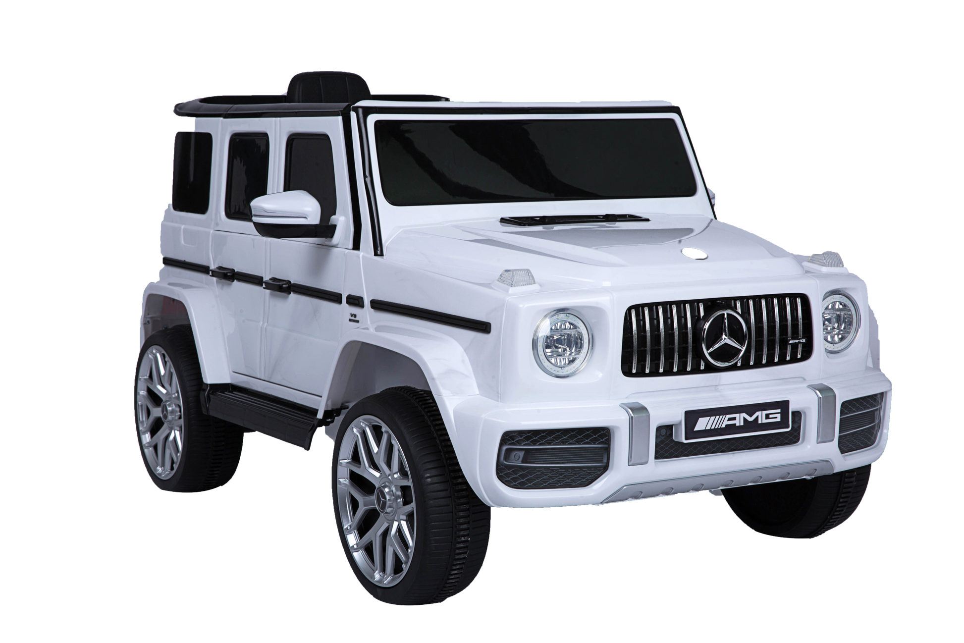 Licensed Mercedes Benz G63 Kids Ride On Car,Kids Electric Car With Remote Control 12V Licensed Children Car Motorized Vehicles For Girls,Boys,Giftmusic, Horn, Spring Suspension, Safety Lock White Plastic