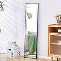 4Rd Generation Black Solid Wood Frame Full Length Mirror, Dressing Mirror, Bedroom Porch, Decorative Mirror, Clothing Store, Floor To Ceiling Mirror, Wall Mounted. 58 Inches * 15 Inches W1151124246 Transparent Glass