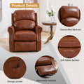 Lift Recliner Chair, Electric Power Lift Recliner Chair For Elderly With Eight Points Massage And Heating Caramel Caramel Faux Leather Power Remote Wood Primary Living Space Soft American Traditional Metal & Wood