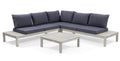 Arlington 4 Piece Sofa Set, Dark Gray Dark Gray Acacia Wood