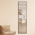 4Rd Generation Black Solid Wood Frame Full Length Mirror, Dressing Mirror, Bedroom Porch, Decorative Mirror, Clothing Store, Floor To Ceiling Mirror, Wall Mounted. 58 Inches * 15 Inches W1151124246 Transparent Glass