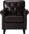 Veronica Kd Tufted Club Chair Brown Pu