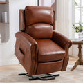 Lift Recliner Chair, Electric Power Lift Recliner Chair For Elderly, Caramel Caramel Faux Leather Power Remote Wood Primary Living Space Soft American Traditional Metal & Wood