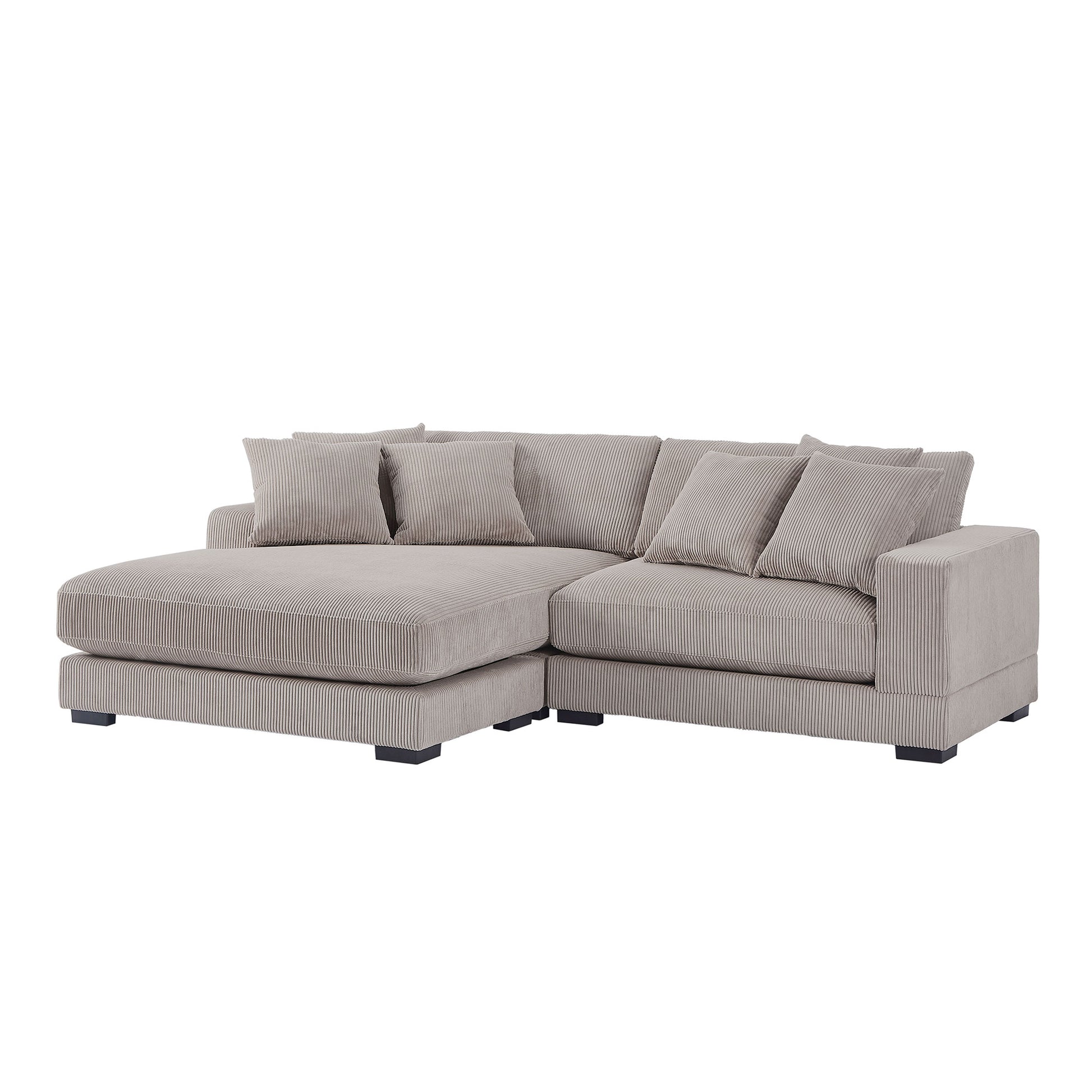 106.28Inch Sectional Couch Covers L Shaped Sofa Covers Chaise Lounge Cover 2 Pieces Sofa Cover Soft With 6Pcs Pillows For Living Room,Office. Light Brown Corduroy 4 Seat