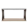60 Inch Long Rectangle Mid Century Console Table For Entryway, Wood Sofa Table With 2 Tier Storage Shelf, Grey Tabletop Light Grey Natural Espresso Primary Living Space American Traditional,Antique Freestanding Rectangular Open Storage Console Tables