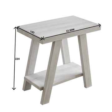 Athens Contemporary Wood Shelf Side Table In White Finish White Mdf