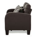 Chocolate Brown Contemporary Sofa 1Pc Tufted Detail Textured Fabric Upholstered 2 Pillows Solid Wood Living Room Furniture Chocolate Wood Primary Living Space Contemporary Solid Wood
