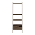 Hamburg Ladder Bookcase, Five Open Shelves, One Drawer 3 4 Shelves Brown Brown Office Open Storage Space American Design,Modern Pine Pine Engineered Wood